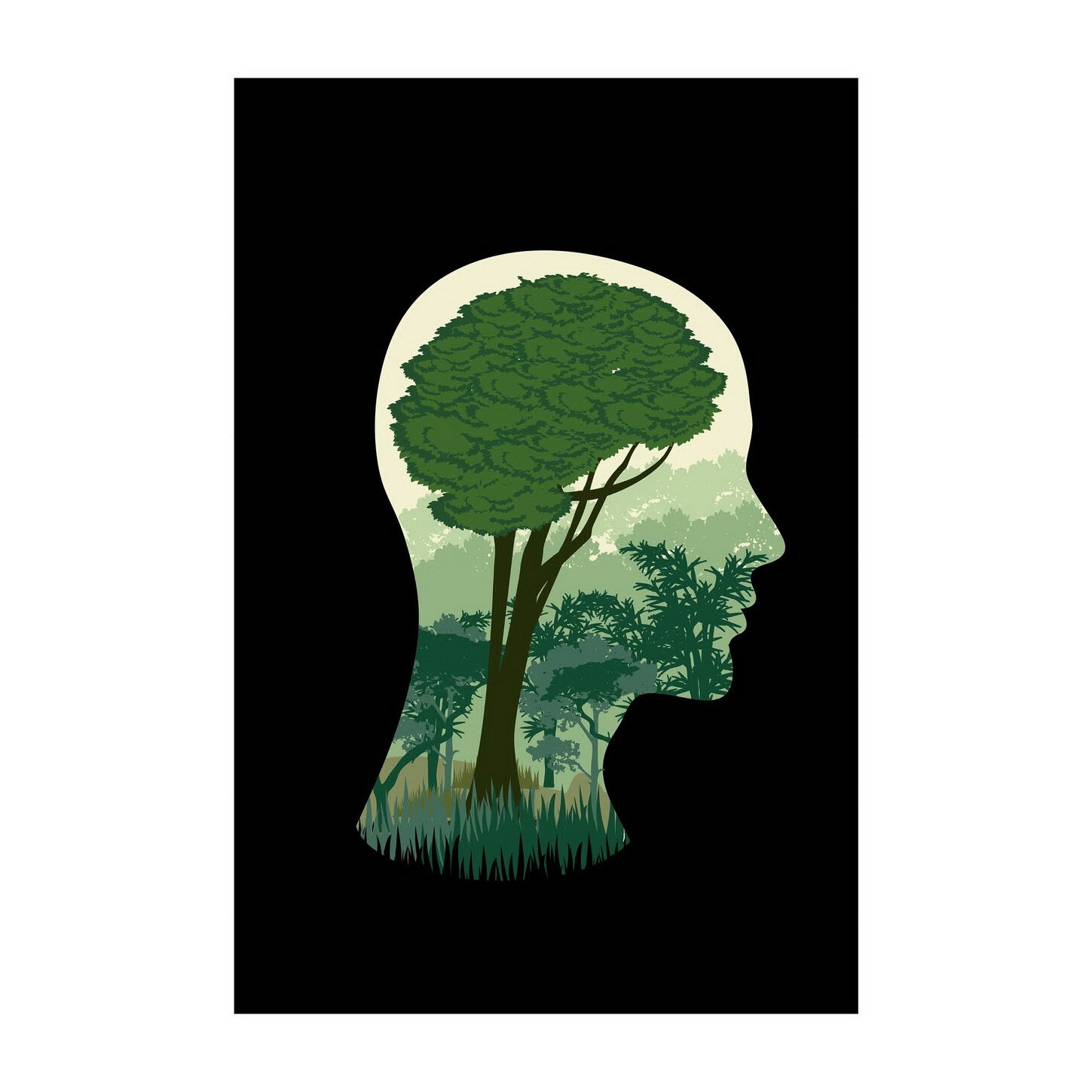 Poster -50x70 cm -Creierul copac