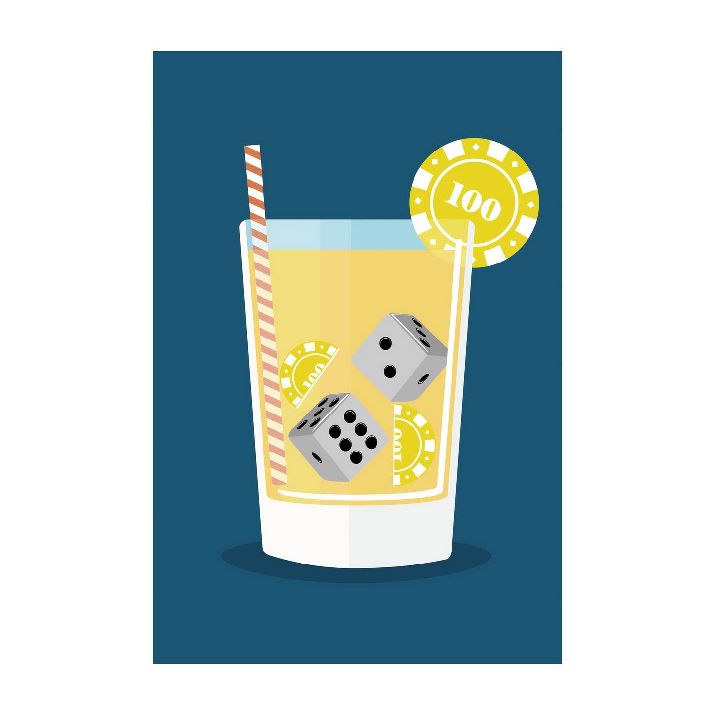 Poster -50x70 cm -Coctail din zaruri