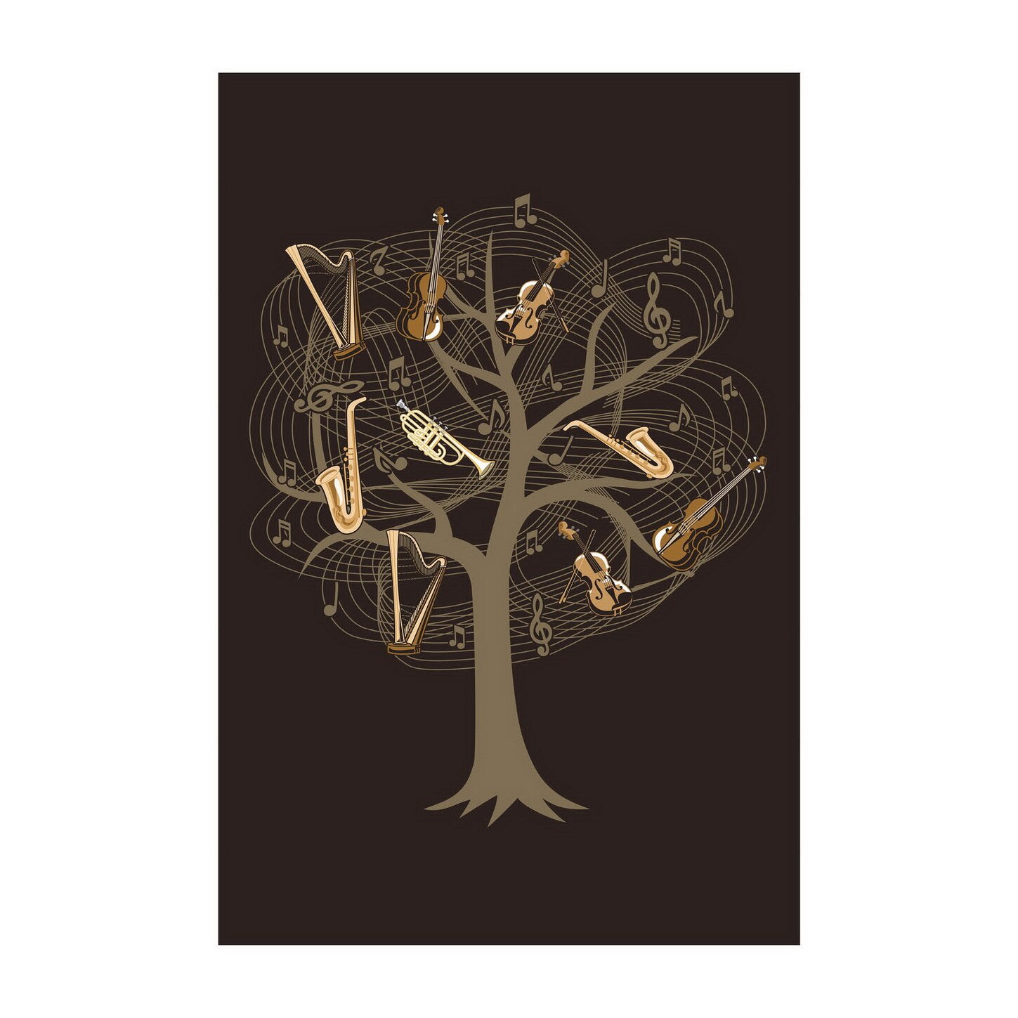 Poster -50x70 cm -Copacul notelor muzicale