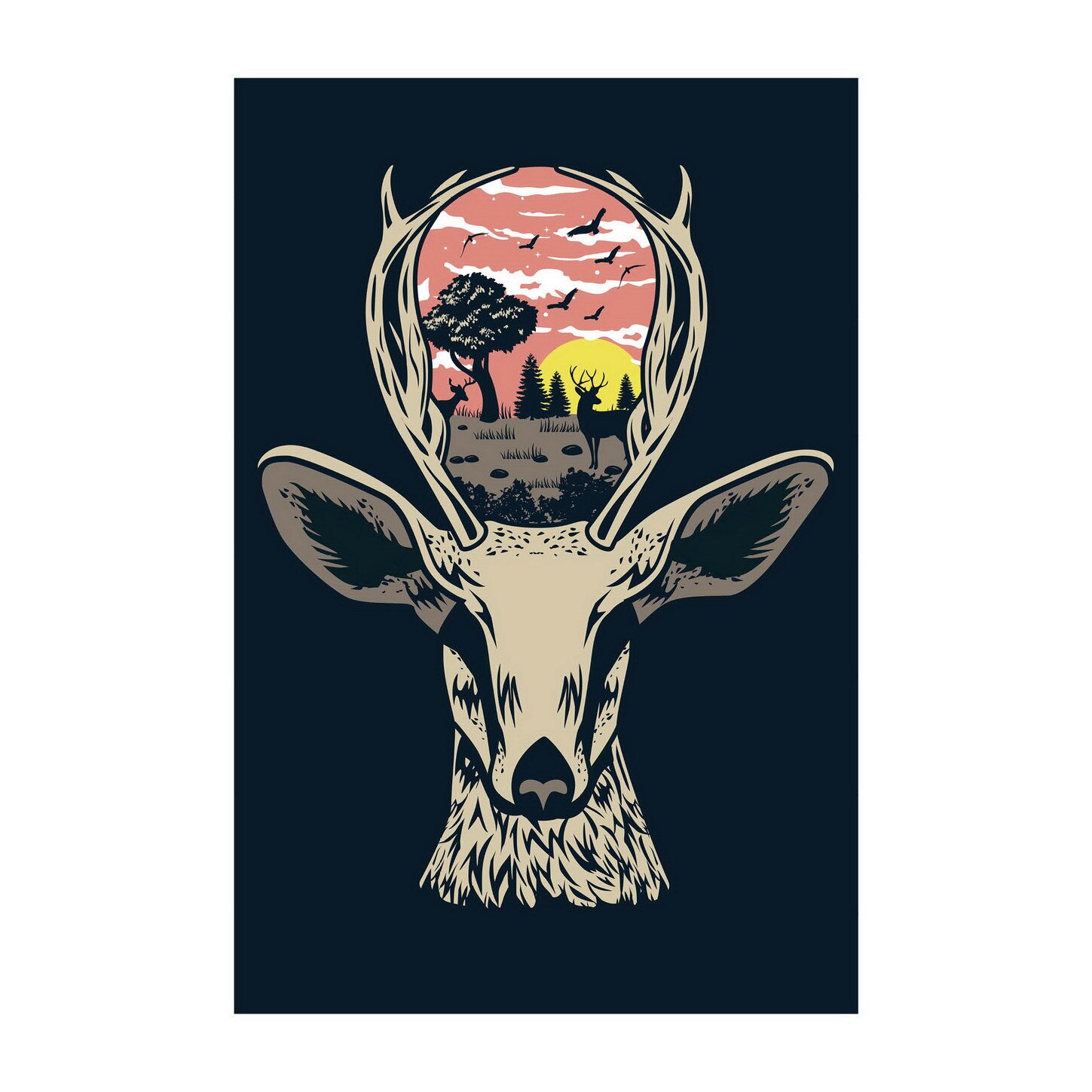 Poster -50x70 cm -Natura Cerbului