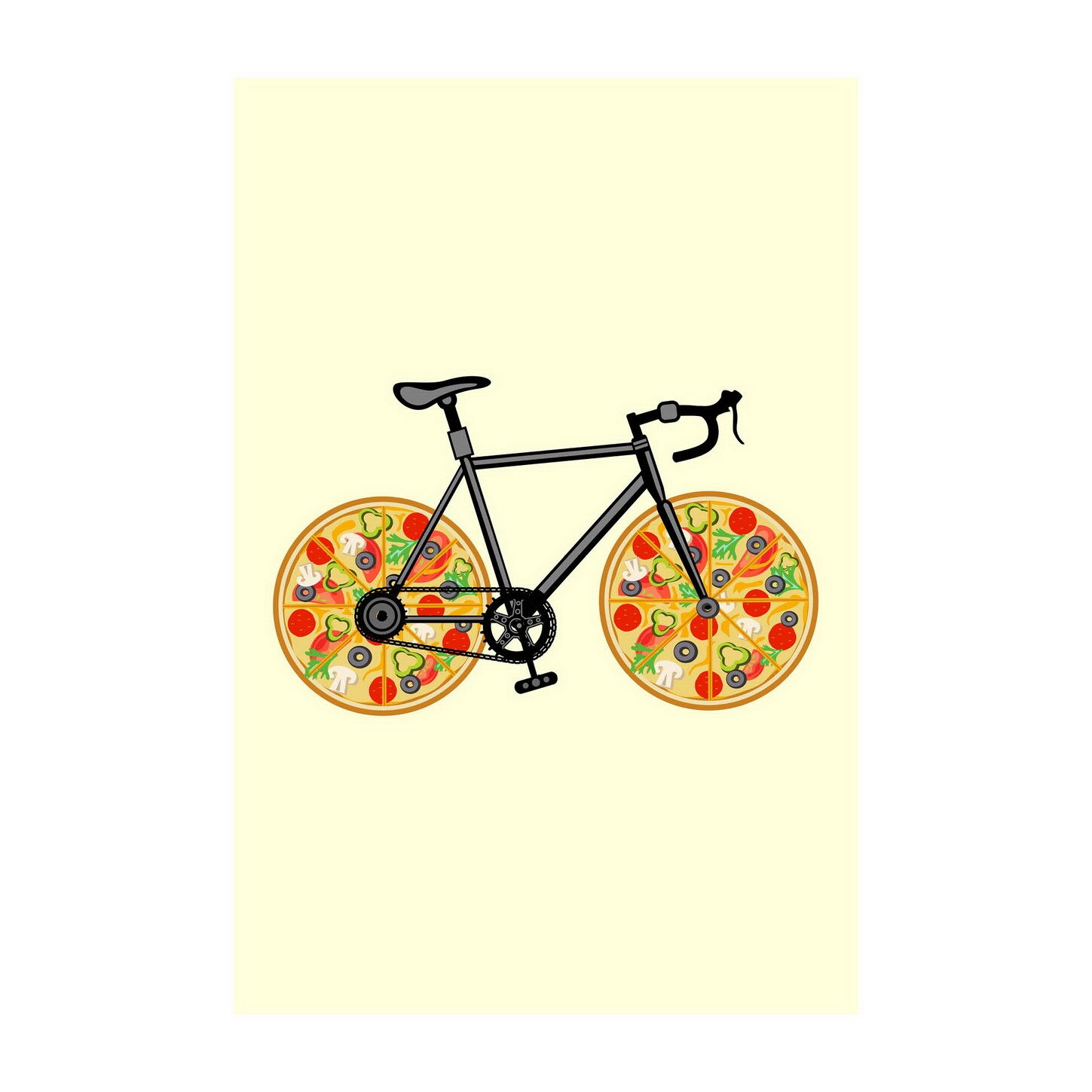 Poster -50x70 cm -Bicicleta pizza