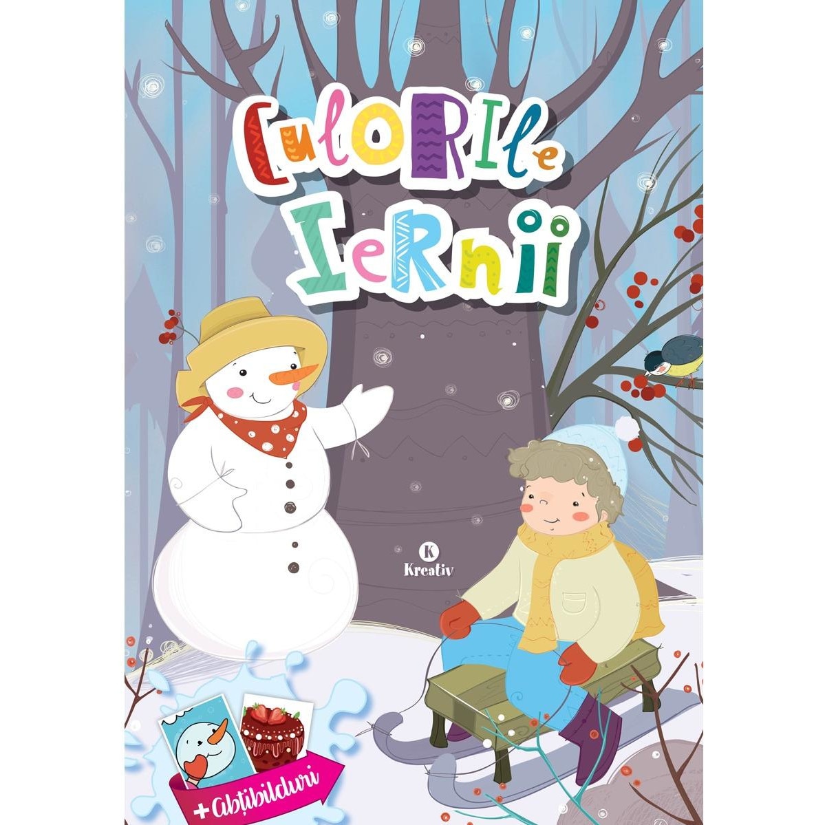 Culorile Iernii. Carte de colorat cu abtibilduri