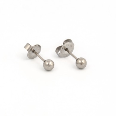 Cercei medicinali cu dispozitiv pentru realizarea piercing-ului - Biluta argintie