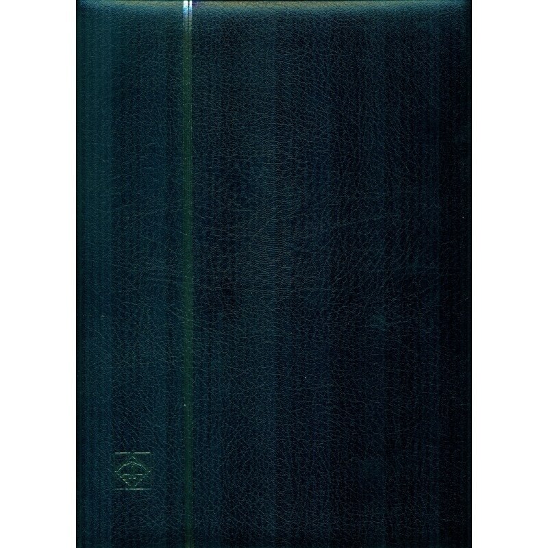 Clasor timbre Leuchtturm 64 pagini negre, A4, coperta din piele culoare neagra, seria Premium 319358