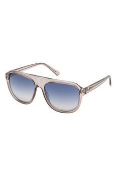 Guess, Ochelari de soare aviator cu aspect semitransparent, Grej, 60-16-145 Standard Guess, Ochelari de soare aviator cu aspect semitransparent, Grej, 60-16-145 Standard