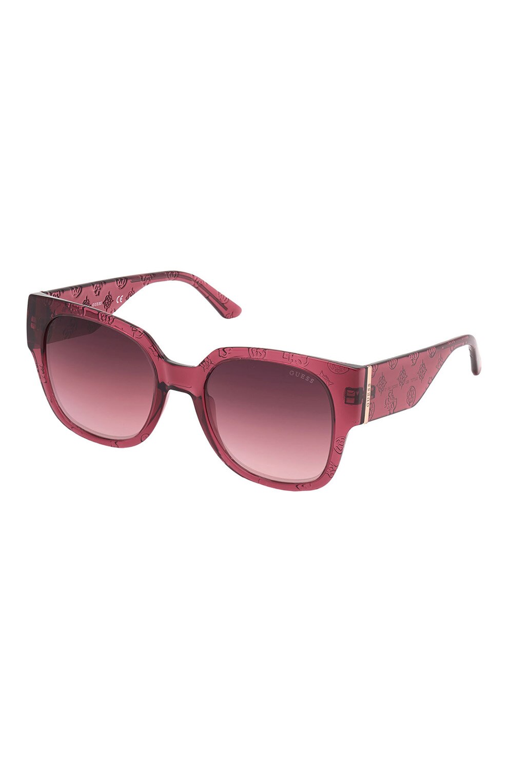 Guess, Ochelari de soare patrati cu lentile in degrade, Rosu/Negru, 55-21-140 Standard