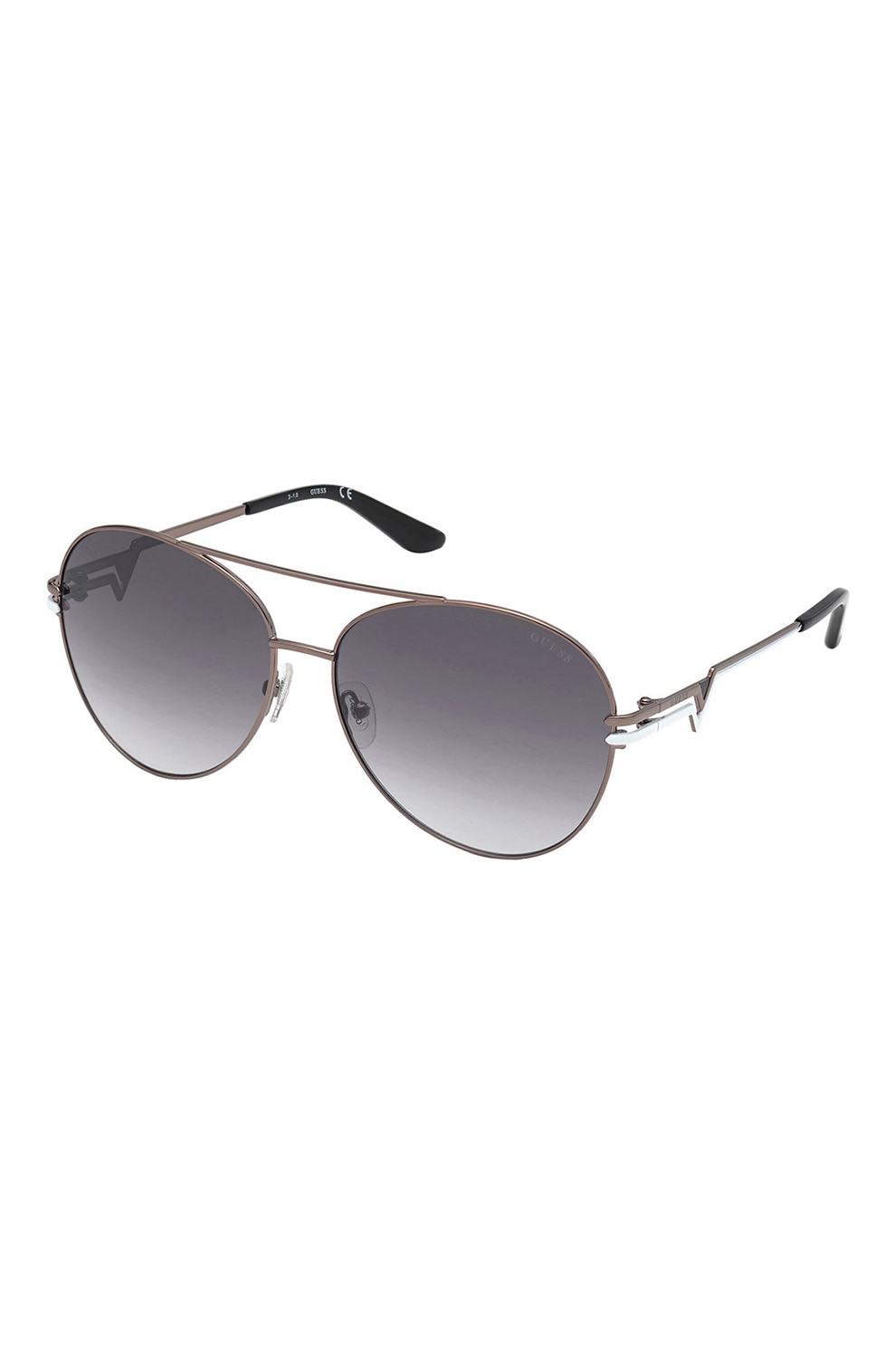 Guess, Ochelari de soare aviator cu lentile in degrade, Argintiu inchis, 64-15-140 Standard