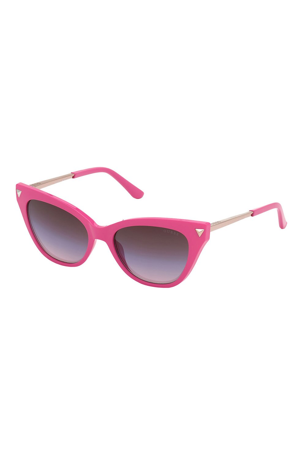 Guess, Ochelari de soare cat-eye cu lentile in degrade, Fucsia/Auriu, 54-18-145 Standard