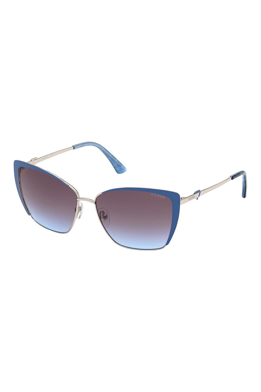 Guess, Ochelari de soare aviator cu lentile in degrade, Albastru/Auriu, 59-14-140 Standard