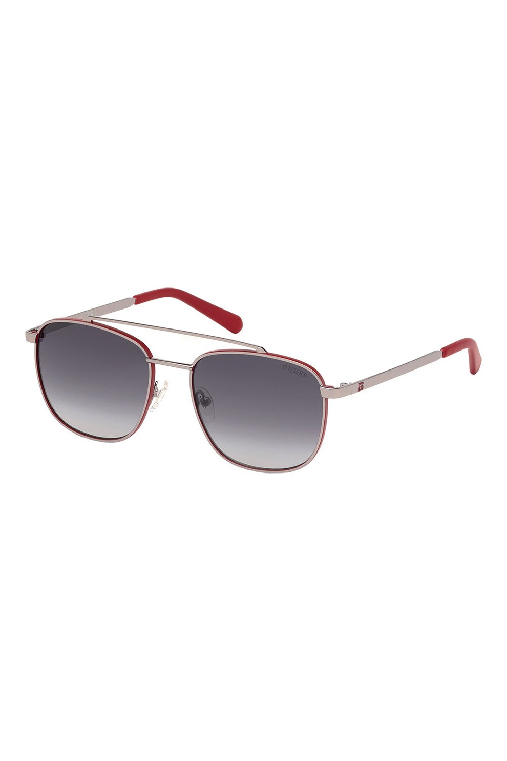 Guess, Ochelari de soare cu lentile in degrade, Argintiu/Rosu inchis, 55-18-145 Standard
