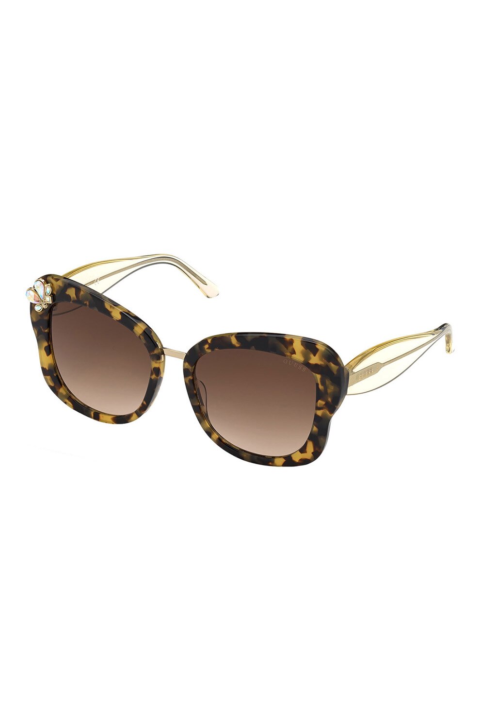 Guess, Ochelari de soare butterfly, Negru/Galben/Auriu, 56-18-140 Standard