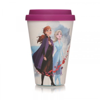 Cana de voiaj Frozen 2 - Spirits of Nature, Bambus, 475 ml, Alb / Roz Cana de voiaj Frozen 2 - Spirits of Nature, Bambus, 475 ml, Alb / Roz
