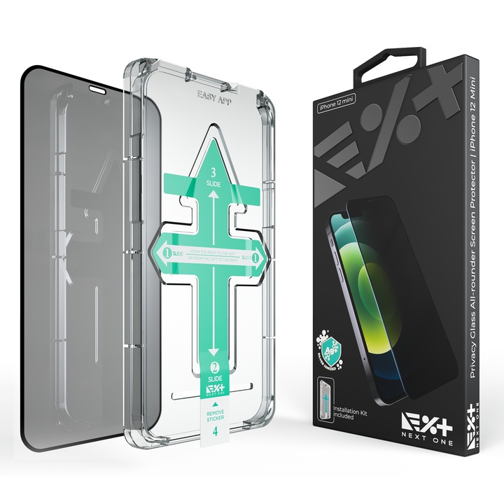 Folie de protectie din sticla Privacy NEXT ONE compatibila cu iPhone 12 Mini