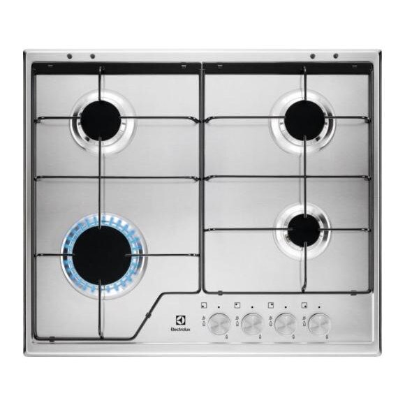 Plita Incorporabila Electrolux EGS6424SX, Gaz, 8000w, 4 zone de gatit, 60cm, Inox