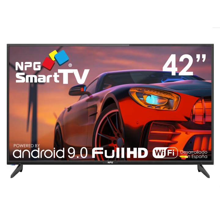 Televizor, NPG, S430L42F, Smart, LED, 42″/106 cm, FHD, Android 9.0, Wi-Fi, Telecomanda Smart, Negru
