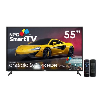 Televizor, NPG, S530L55UQ, 2021, Smart TV, LED, 55/139 cm, UHD, 4K, Android 9.0, Wi-Fi, telecomanda cu tastatura QWERTY si functie Motion, Screen Mirroning, Multilanguage, procesor Quad Core, DVB-T2 / C, PVR, Negru Televizor, NPG, S530L55UQ, 2021, Smart TV, LED, 55/139 cm, UHD, 4K, Android 9.0, Wi-Fi, telecomanda cu tastatura QWERTY si functie Motion, Screen Mirroning, Multilanguage, procesor Quad Core, DVB-T2 / C, PVR, Negru