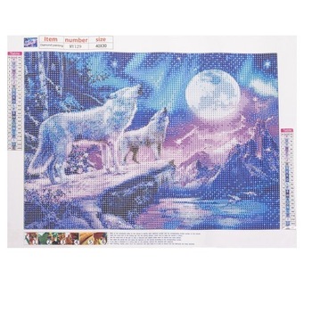 Broderie, Pictura, Mozaic cu Diamante 30 x 40 cm, model Lupi Broderie, Pictura, Mozaic cu Diamante 30 x 40 cm, model Lupi