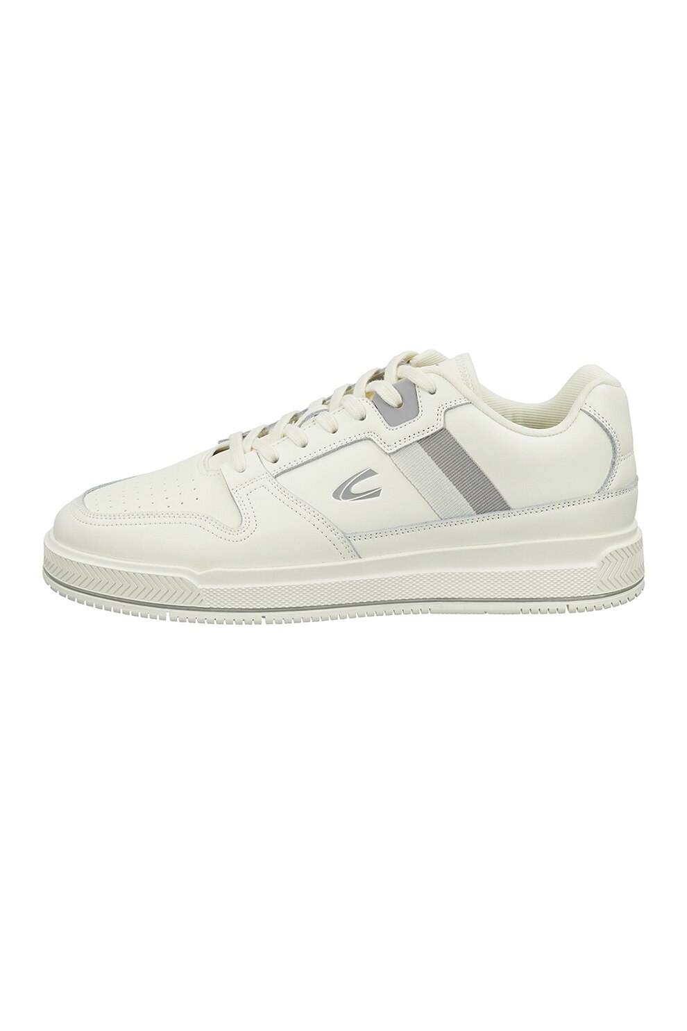 Camel Active, Pantofi sport din piele Wyre, Alb prafuit/Gri