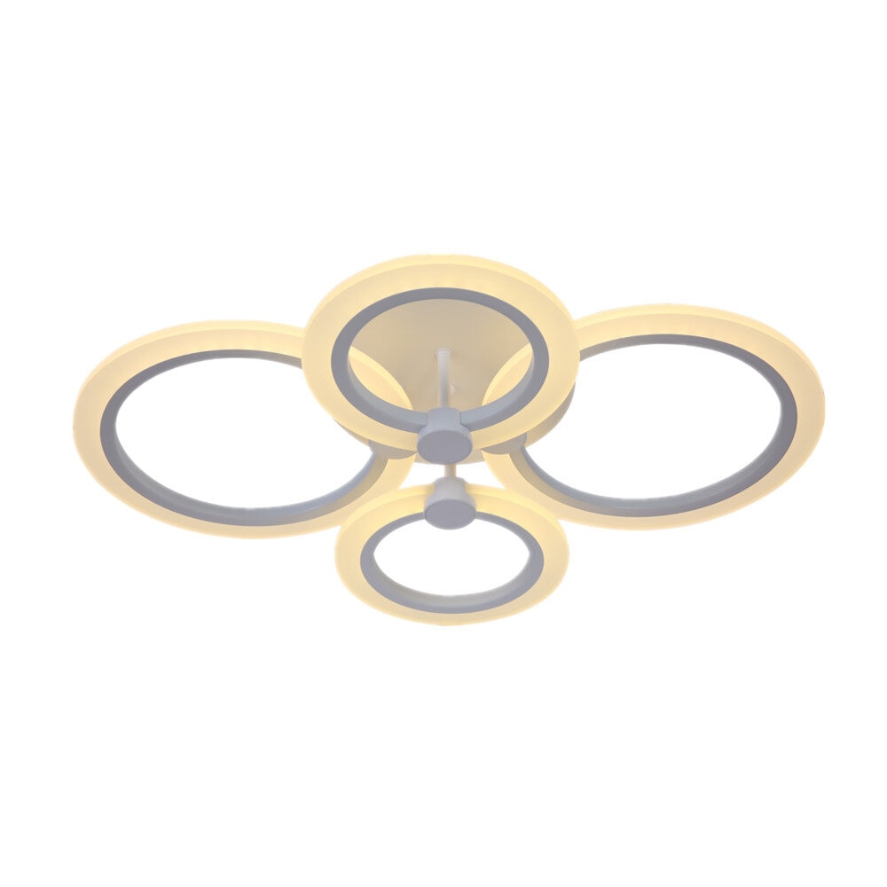 Lustra LED Circle Design Dreptunghiulara 4 Cercuri cu Telecomanda Reglarea intesitatii luminii si a culorii