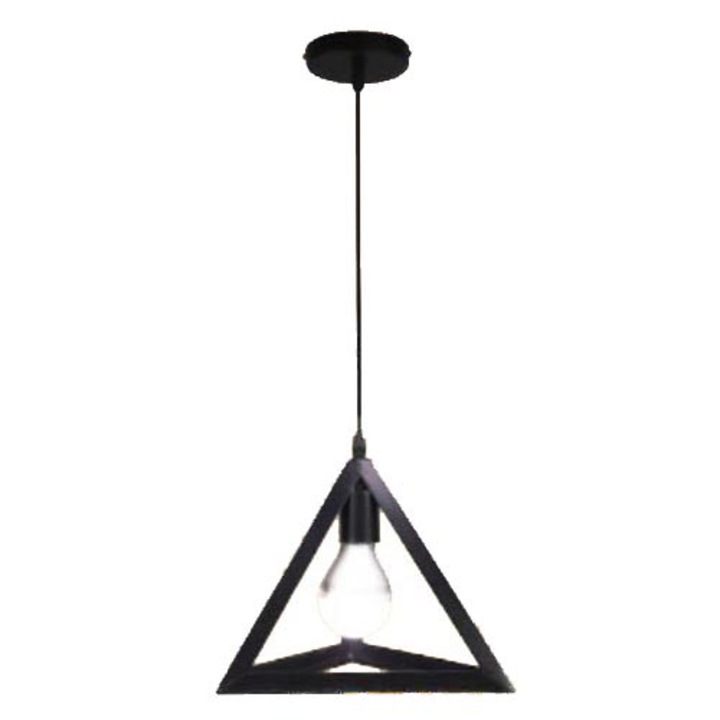 Trandafi Led 8769B elegáns lámpa, fém, háromszög alakú, fekete