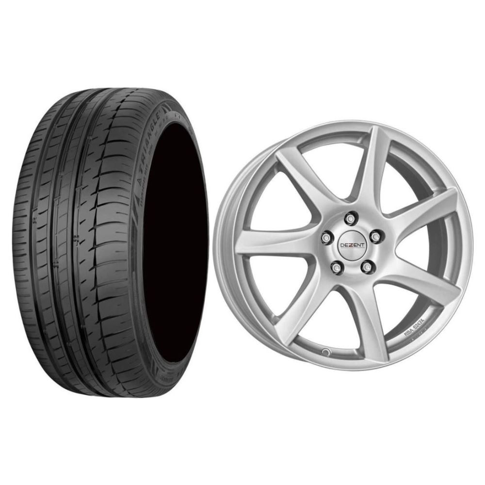 Roata completa Suzuki Vitara, SX4 S-Cross janta aliaj Dezent TW silver 5x114.3, 17 inch si anvelopa vara Triangle TH201 SporteX 215/55R17 94Y si Senzor presiune ALCAR