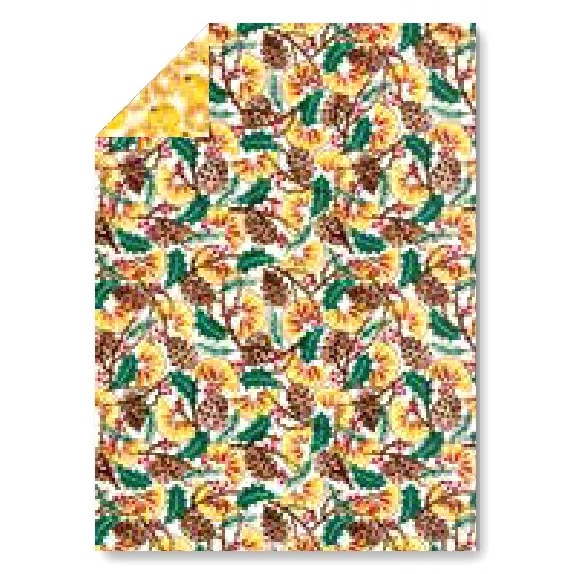 Hartie de impachetat - Holly Wreath, Cu model