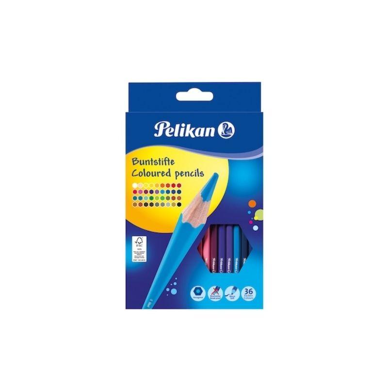 Set creioane color Pelikan, Lacuite, sectiune hexagonala, 36 buc/set