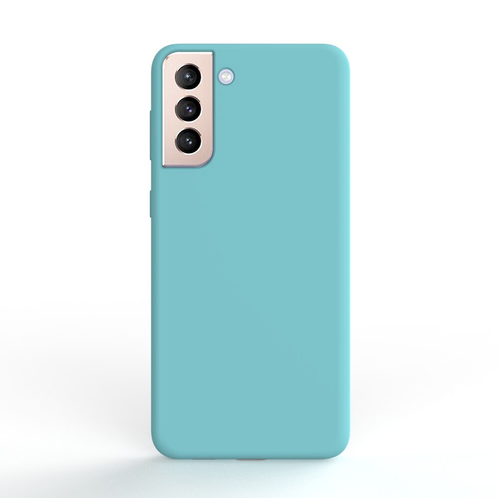 Husa Lemontti Liquid Silicon compatibila cu Samsung Galaxy S21 Plus, Tiffany Blue