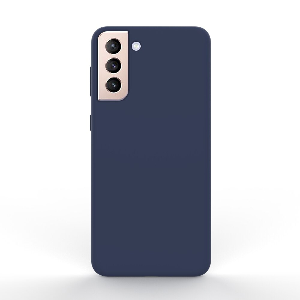 Husa Lemontti Liquid Silicon compatibila cu Samsung Galaxy S21, Dark Blue