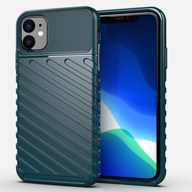 Husa Lemontti Thunderbolt compatibila cu iPhone 11, Dark Green
