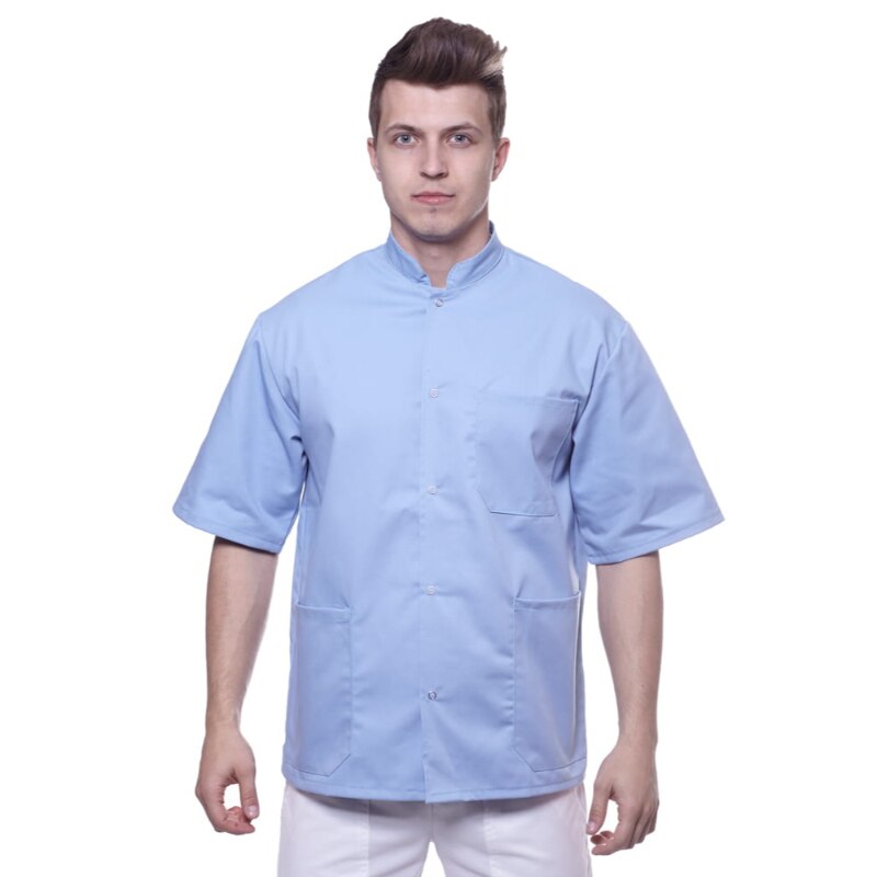 Camasa medicala cu maneca scurta Alan, brak, Albastru, XL