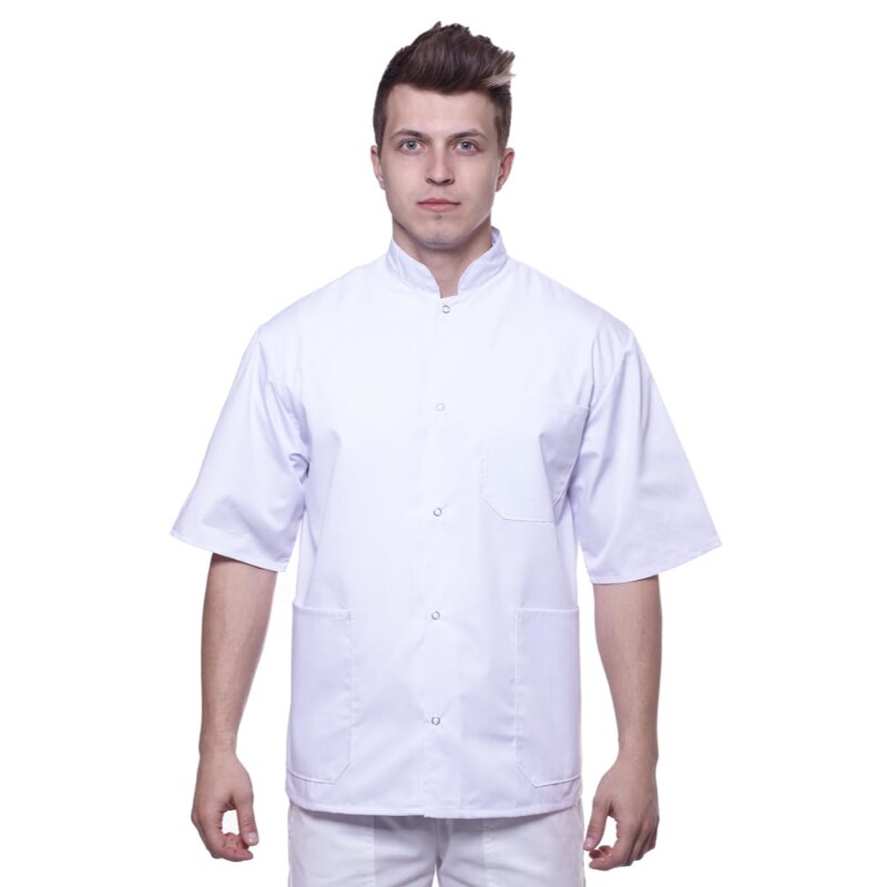 Camasa medicala cu maneca scurta Alan, brak, Alb, XL