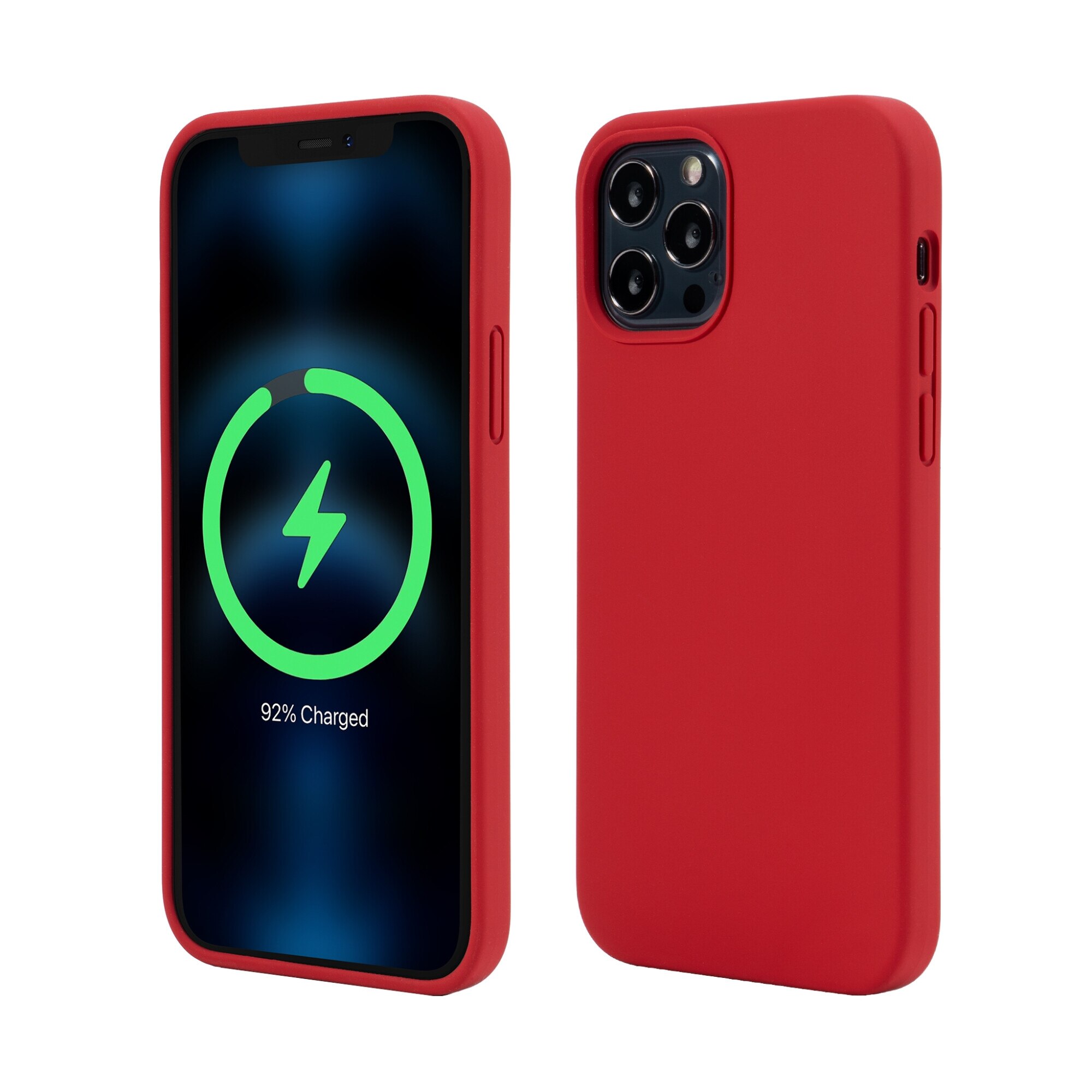 Husa de Protectie Vetter pentru iPhone 12 Pro Max, Clip-On Soft Touch Silk Series Mag Safe Compatible, Red