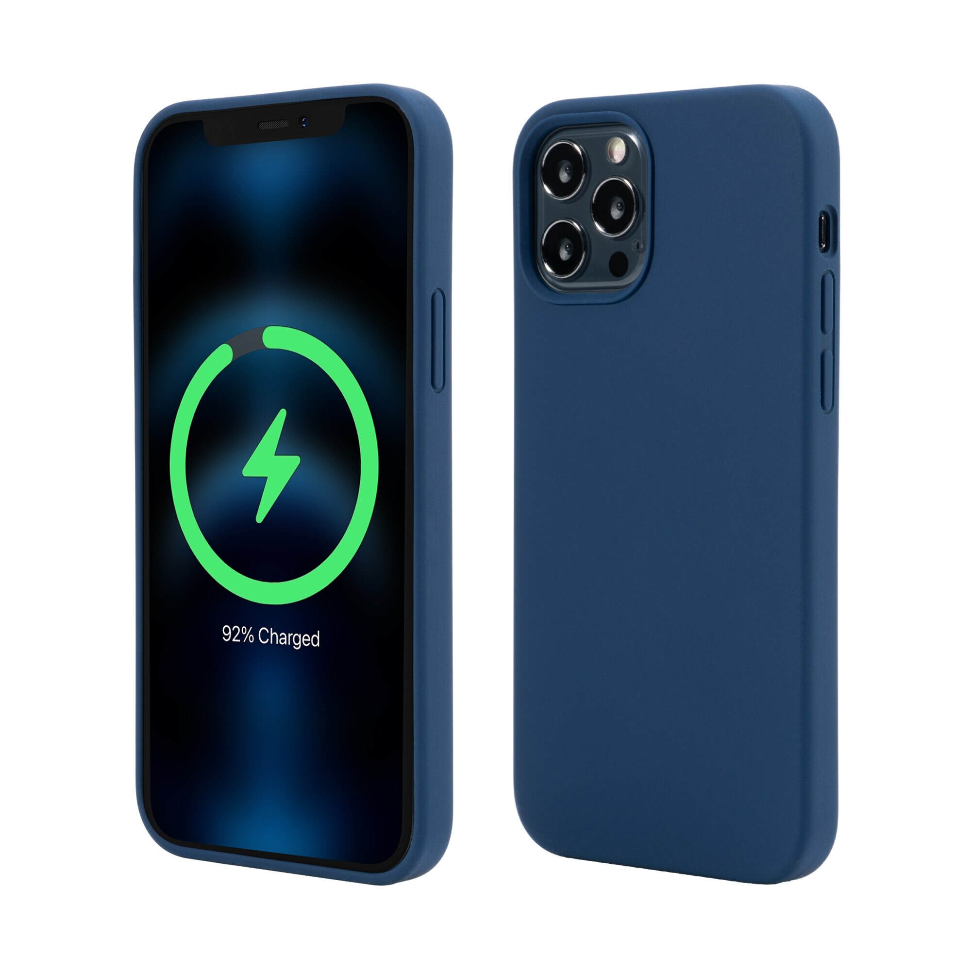 Husa de Protectie Vetter pentru iPhone 12 Pro, 12, Clip-On Soft Touch Silk Series Mag Safe Compatible, Blue