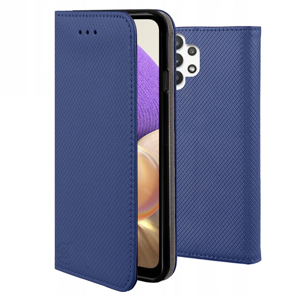 Husa Flip pentru Samsung A32 LTE (4G) - tip carte, magnet interior, stand si buzunar card, ALBASTRA - Gekko Smart®