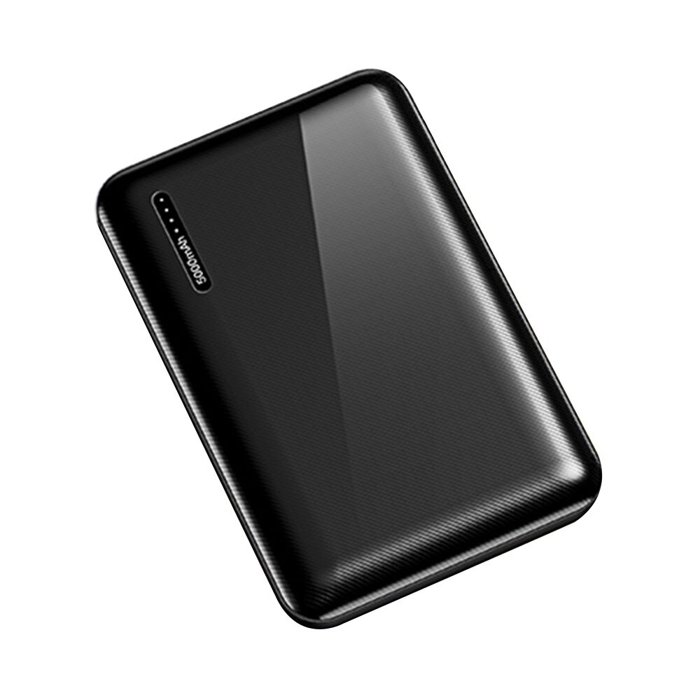 Bateria externa USAMS, Capacitate 5000mAh, Interfata iesire 2 x USB, Material ABS, neagra
