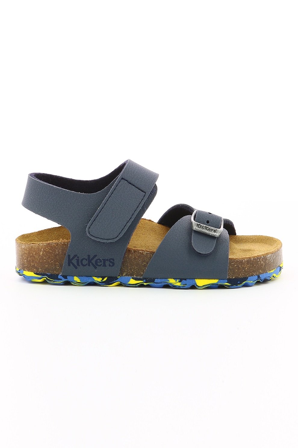 Kickers kids, Sandale de piele ecologica cu velcro si catarama