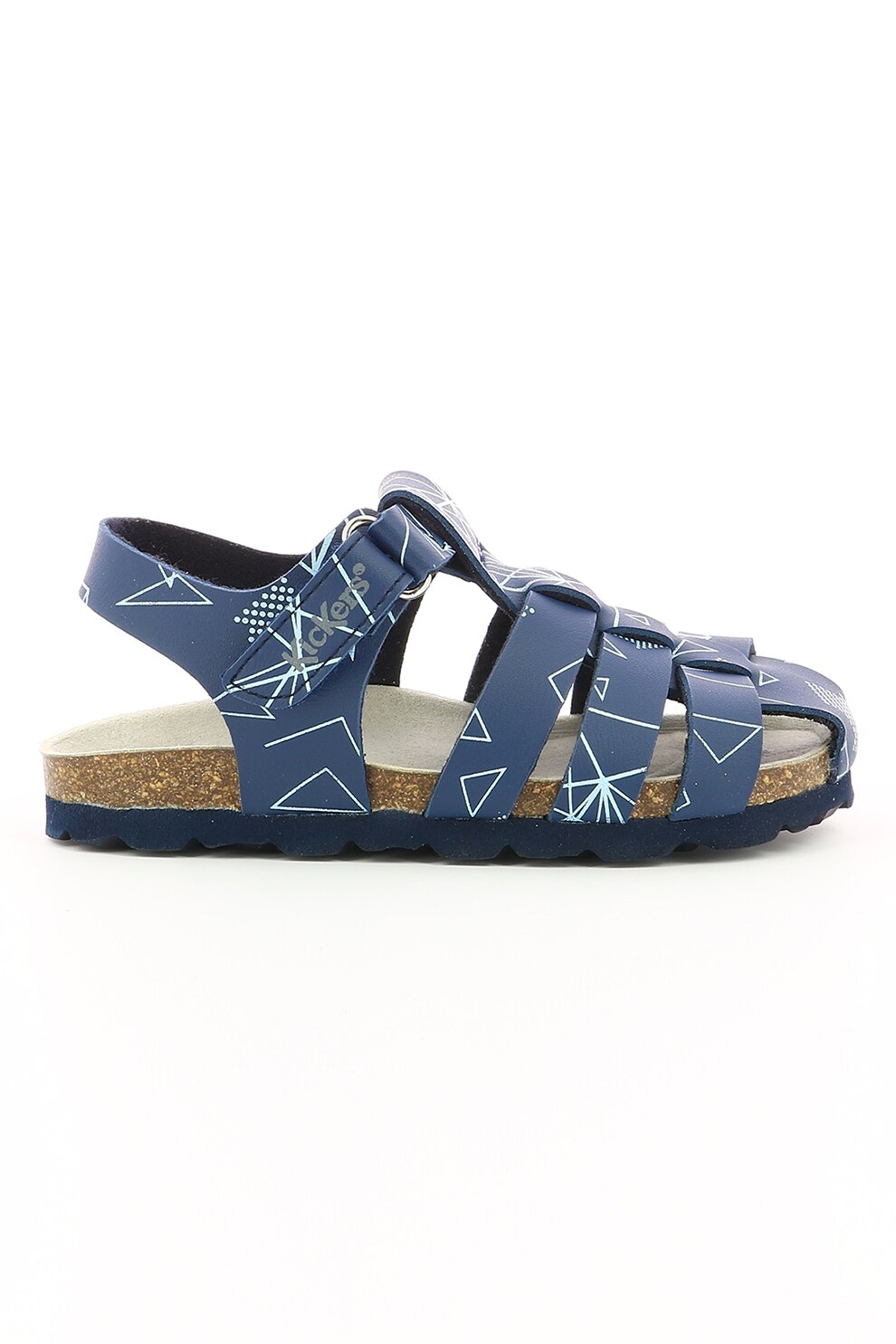 Kickers kids, Sandale de piele ecologica cu velcro