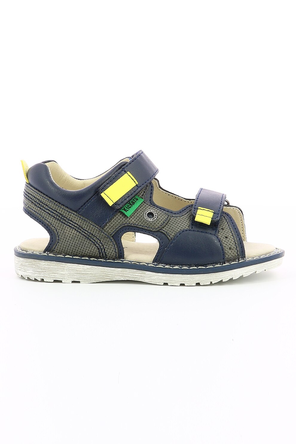 Kickers kids, Sandale de piele ecologica cu velcro Pepper