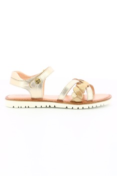 Kickers kids, Sandale de piele cu aspect metalizat Bettyl Kickers kids, Sandale de piele cu aspect metalizat Bettyl