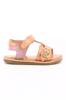Kickers kids, Sandale de piele intoarsa cu aspect irizat Kickers kids, Sandale de piele intoarsa cu aspect irizat