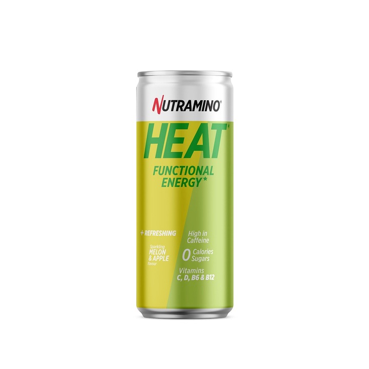 Bautura energizanta, Nutramino, Heat / Mere verzi, 330 ml