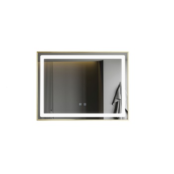 Oglinda Led Si Touch Cu Functie Dezaburire, J07 , Smack , Rama Bronz Antichizat , 80X60 cm Oglinda Led Si Touch Cu Functie Dezaburire, J07 , Smack , Rama Bronz Antichizat , 80X60 cm