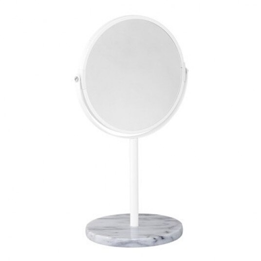 Oglinda rotunda, Bloomingville, otel si marmura, 25x19.5cm