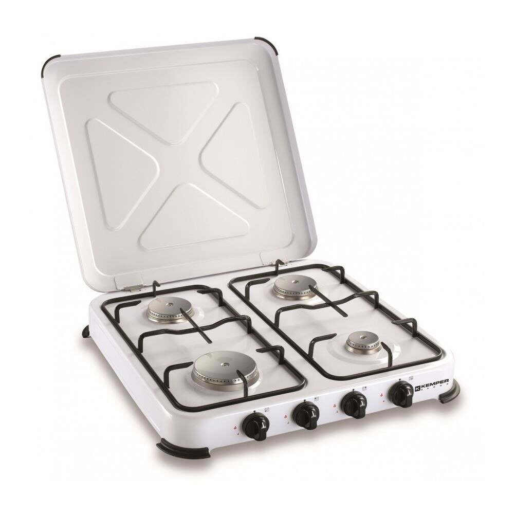 Aragaz camping, portabil, 4650 W, 4 arzatoare, inox, cu capac