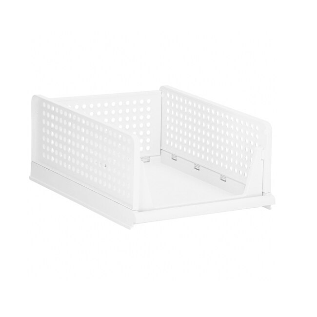 Organizator de haine Springos pliabil, pentru dulap, 14x33x43 cm, alb