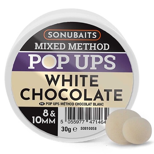 Sonubaits Mixed Method Pop upS white chocolate 8 &10MM