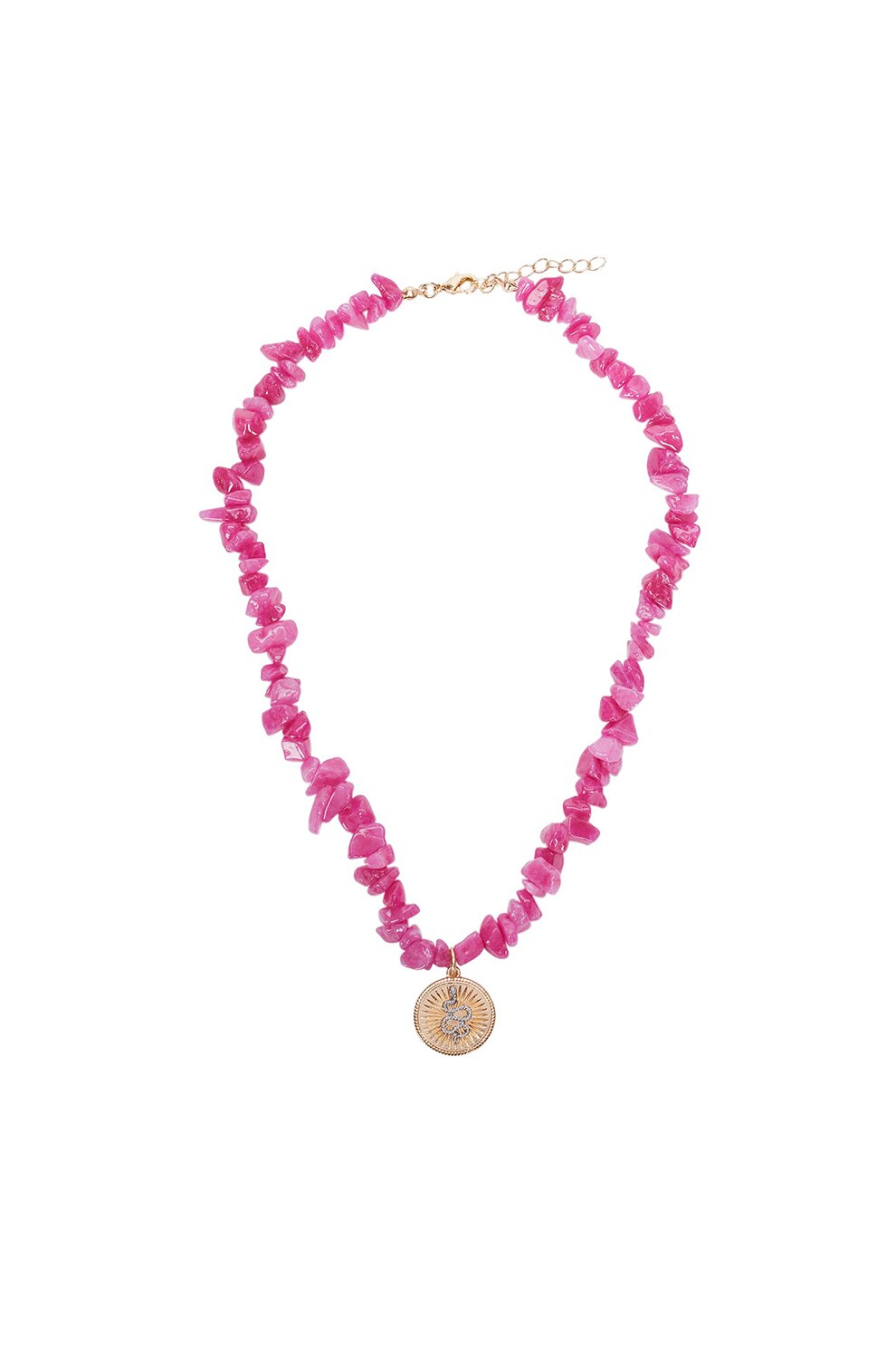 PARFOIS, Colier scurt cu margele, Fucsia/Auriu