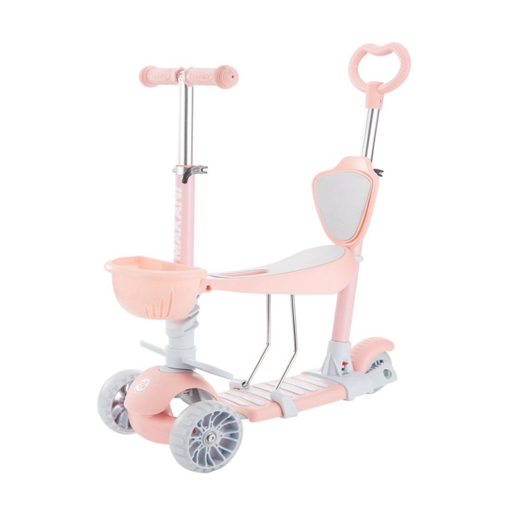 KikkaBoo BonBon Robogó, 4 az 1-ben, Rózsaszín