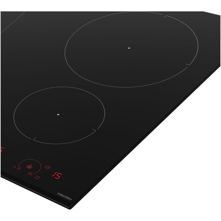 Plita incorporabila Beko HII64822UFT, Inductie, 4 zone de gatit, IndyFlex, Booster, Luminous Touch Control, 15 trepte putere, Wipe Guard, Timer, 60 cm, Negru